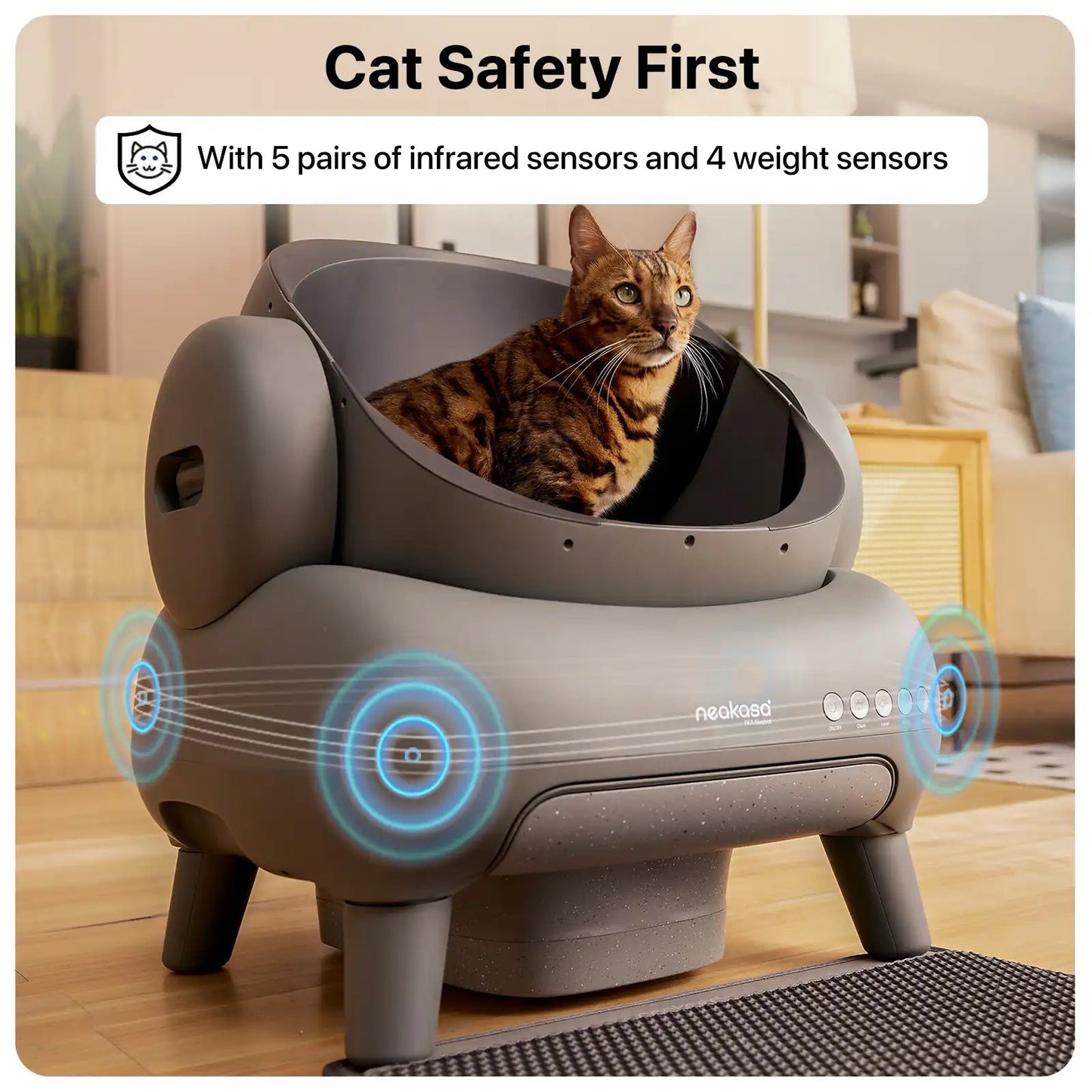 M1 Open-Top Self-Cleaning Cat Litter Box