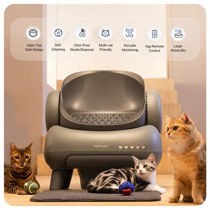 M1 Open-Top Self-Cleaning Cat Litter Box